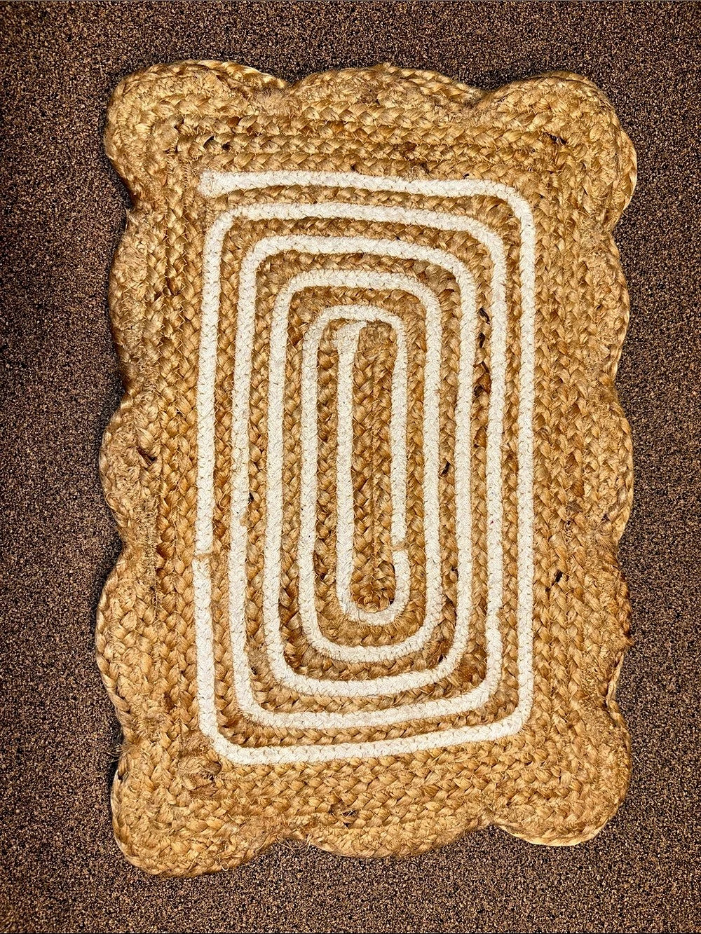 Vintage braided jute placemat set (4)